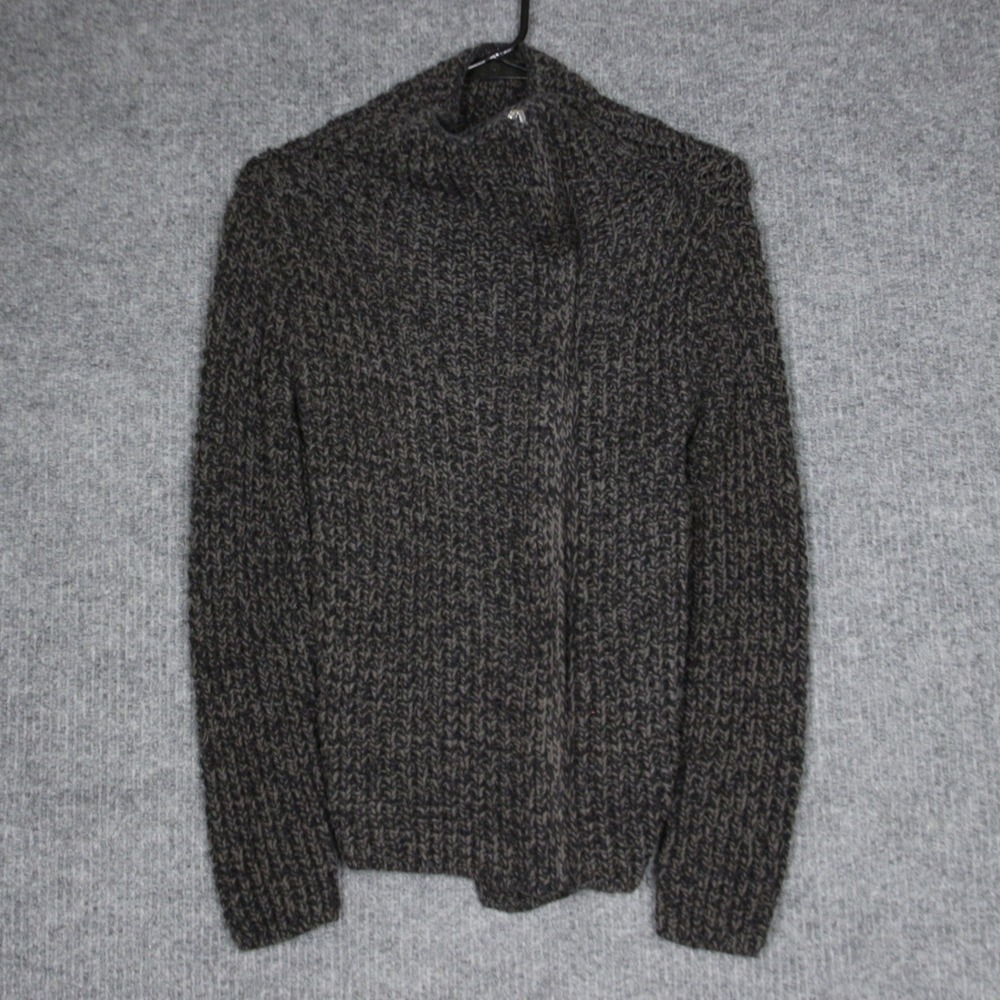 GAP Sweater Womens M Dark Gray Knit Zipper Neck Long Sleeve Cotton Winter